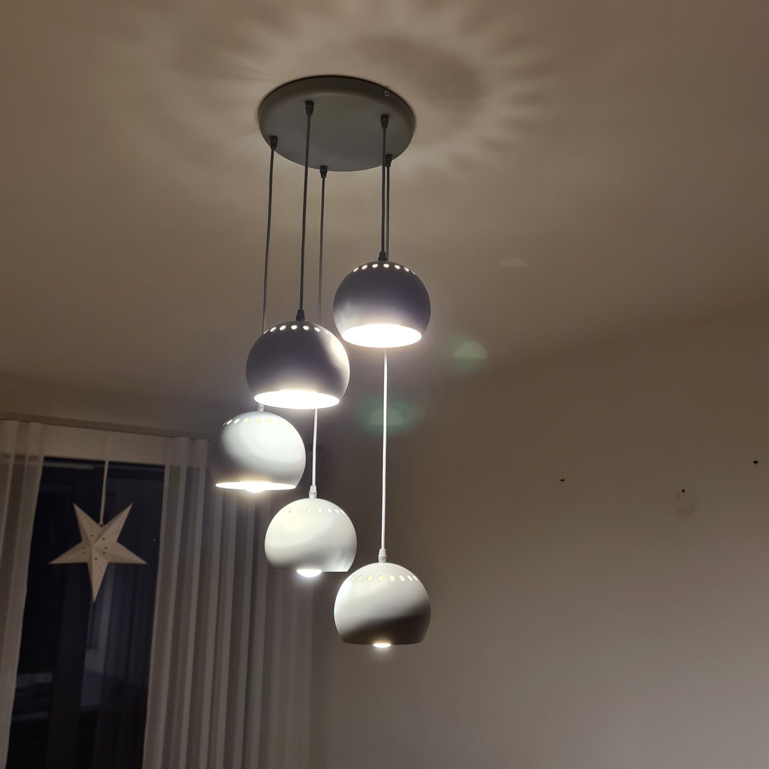 Lampa wisząca Yoda 1828 zwis gray 5xE27 szary tk lighting