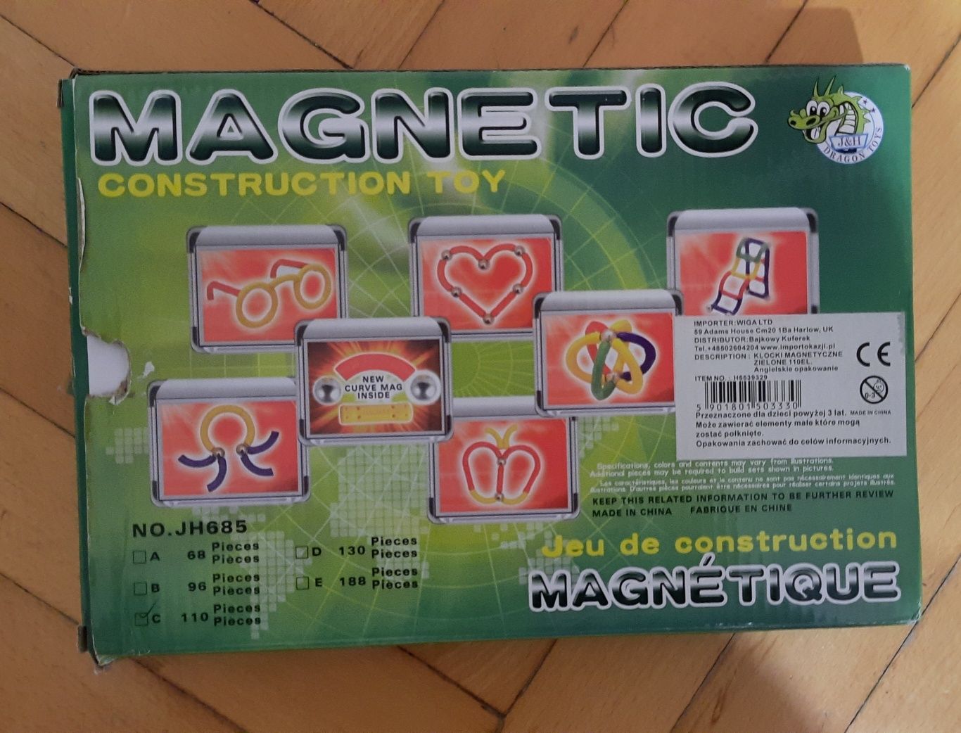 Klocki magnetyczne kredki gratis prezent