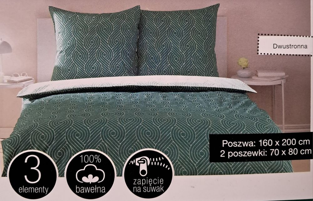 Nowa pościel z satyny bawełnianej 160x200