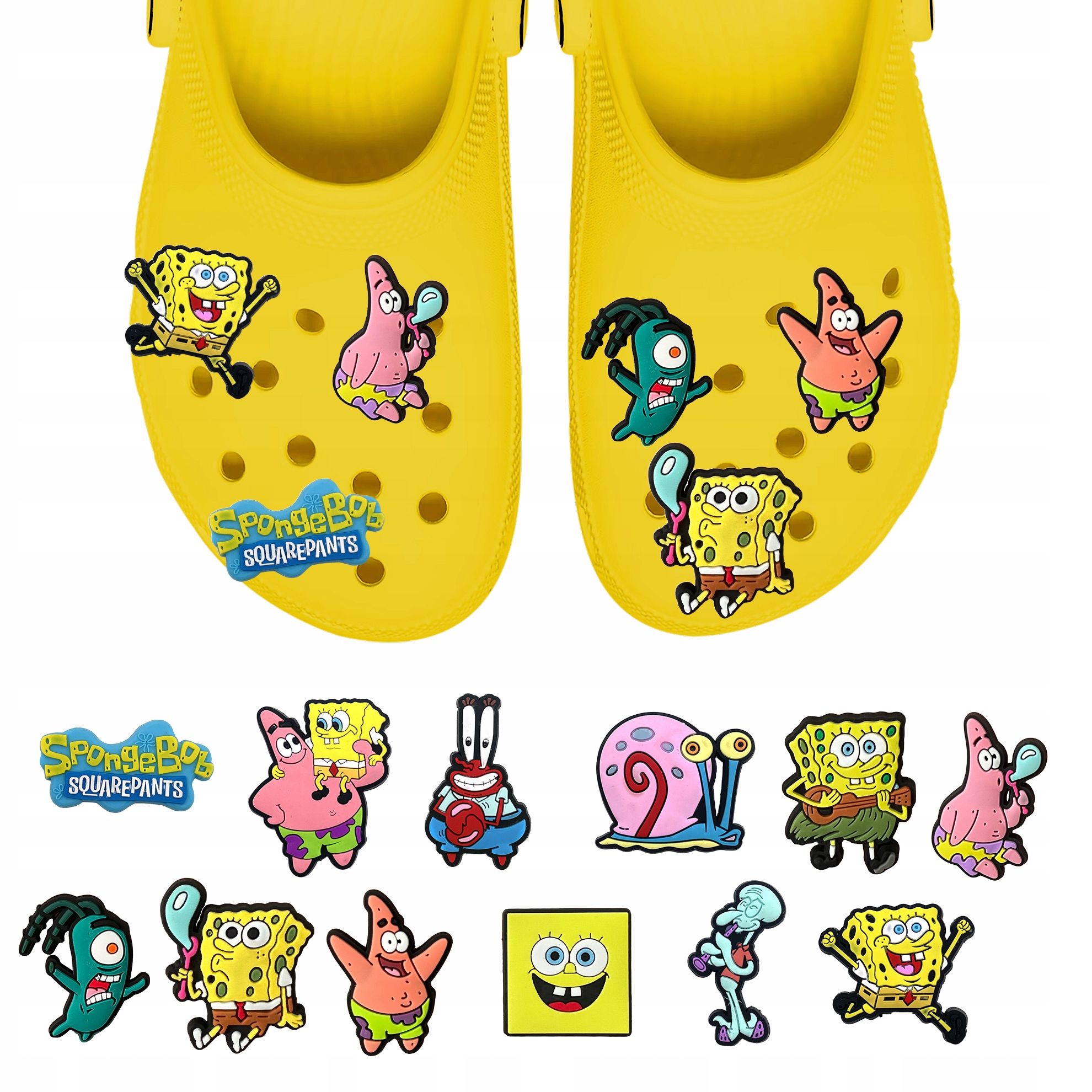 Przypinki do Crocs SPONGEBOB do butów telefonu torby zestaw 12 szt