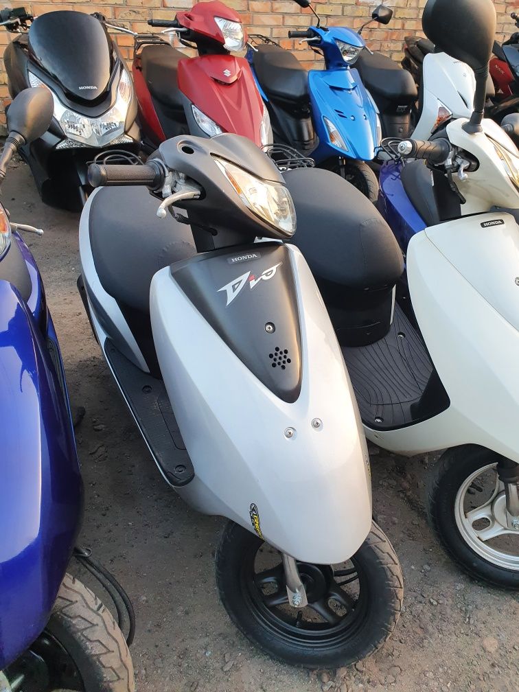 скутер Honda Dio 17 синий без пробега из Японии мопед