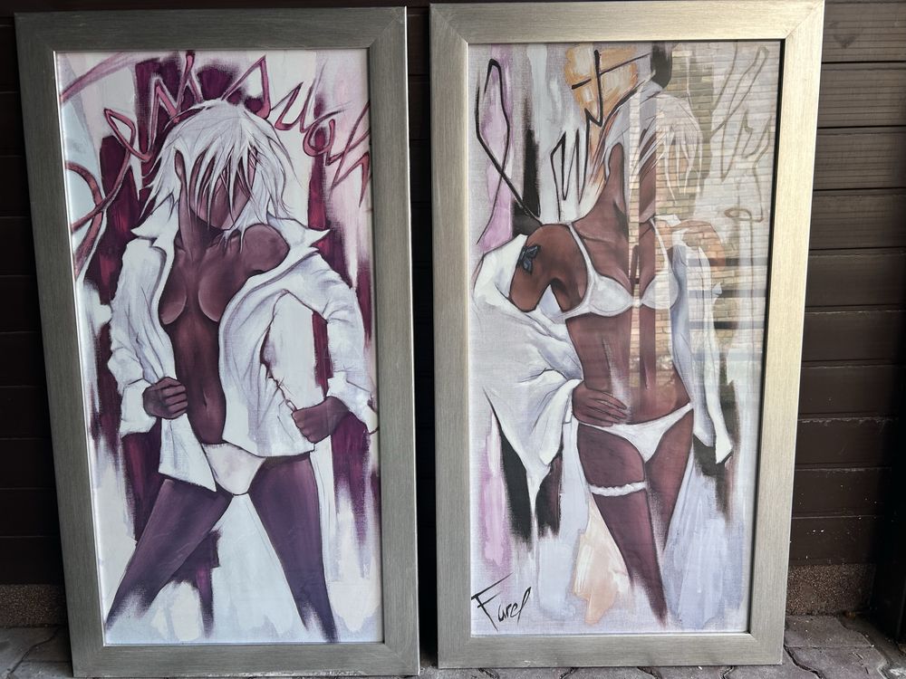 Farel kobieta obraz plakat w ramie 2 sztuki 60x110 sypialnia
