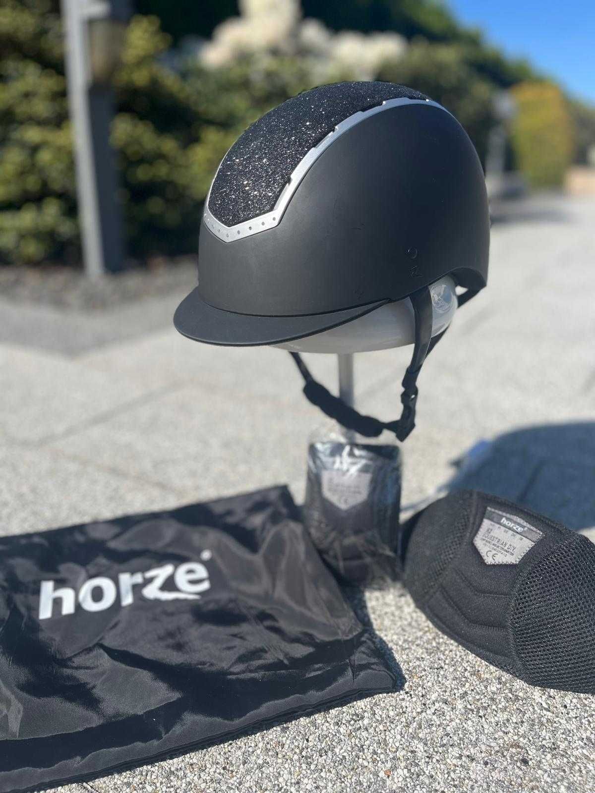 Kask jeździecki Horze, Brokatowy, rozmiar regulowany – stan idealny