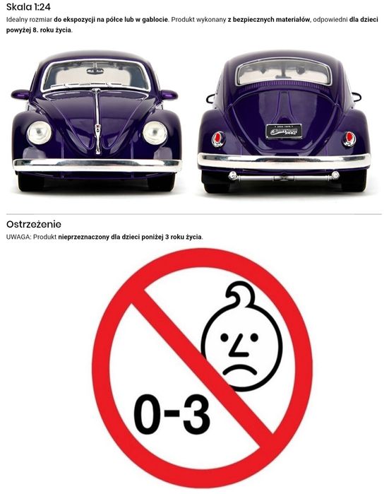 JADA Figurka Wednesday Addams i Rączka + Auto Volkswagen Beetle 1:24