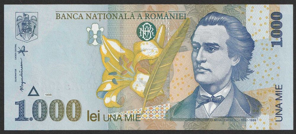 Rumunia 1000 lei 1998 - stan bankowy UNC