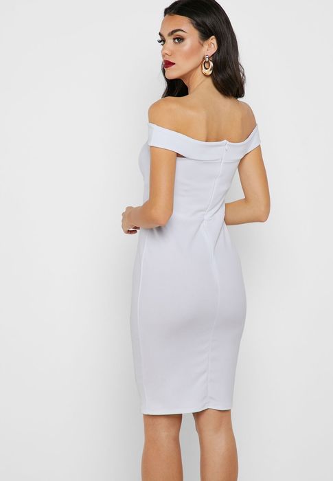MISSGUIDED sukienka biała midi r.42