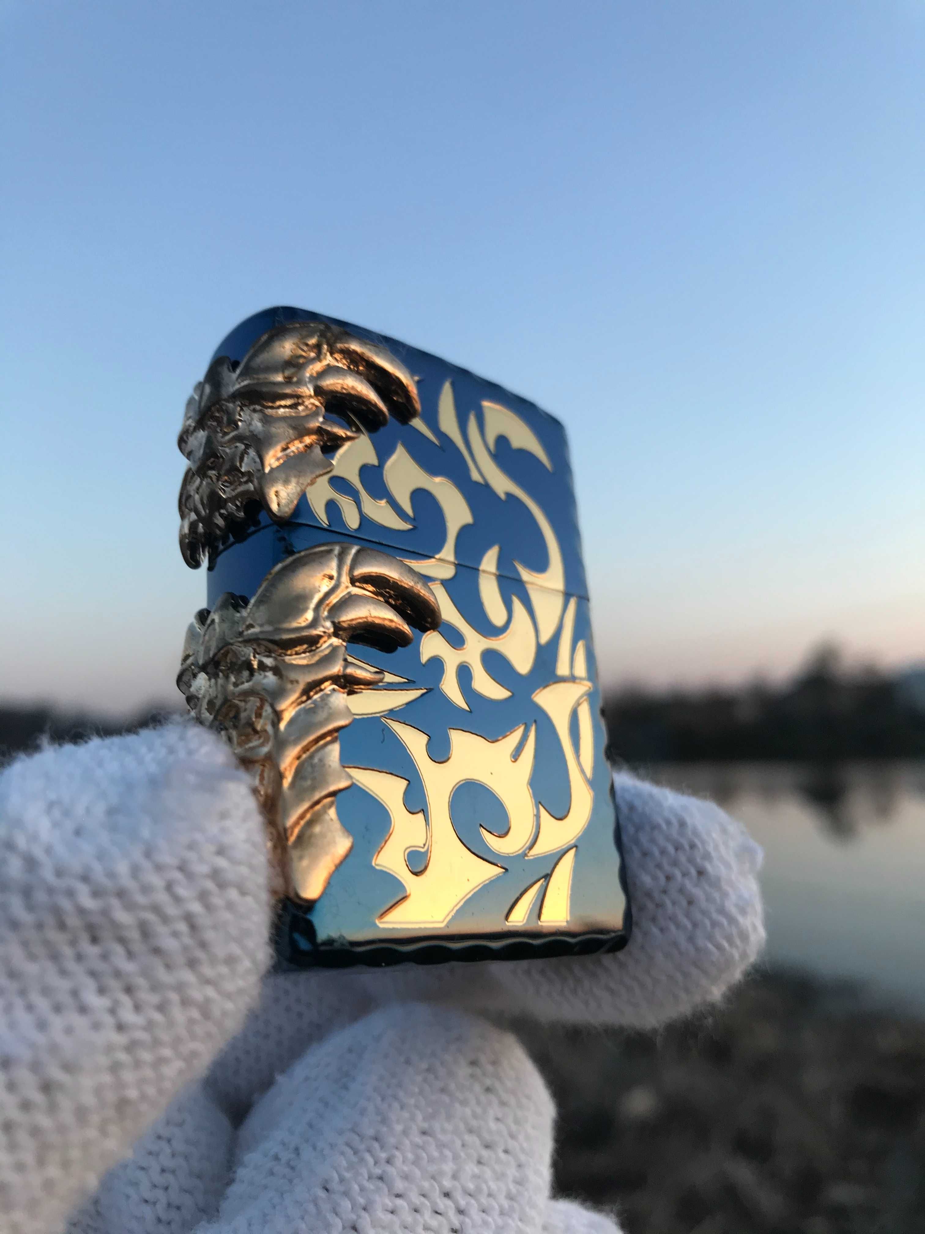 Запальничка Zippo 2 Claw Dragon Blue бензинова нова в коробці