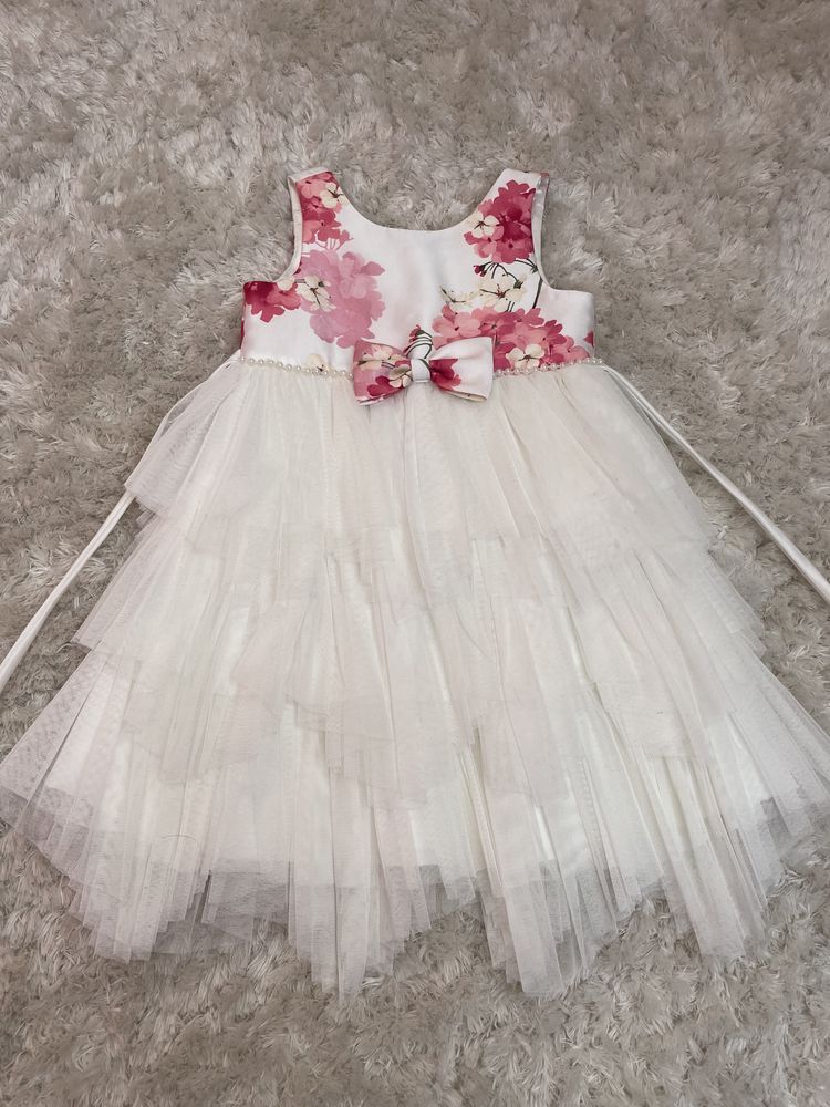 Sukienka elegancka tiul Komunia ślub chrzciny 110 American Princess