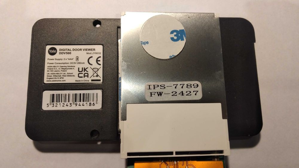 Wyświetlacz Arduino IPS-7789 wizjer YALE 500 3.2 cala 7 plus 1