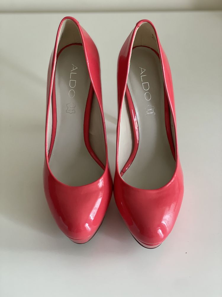 Sapato de salto rosa coral, Tamanho 37