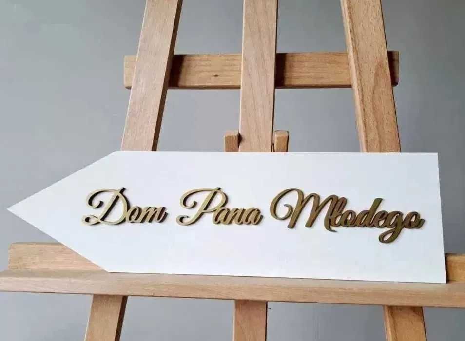 2 Białe drogowskazy ślubne Dom Pana Młodego Dom Panny Młodej wesele