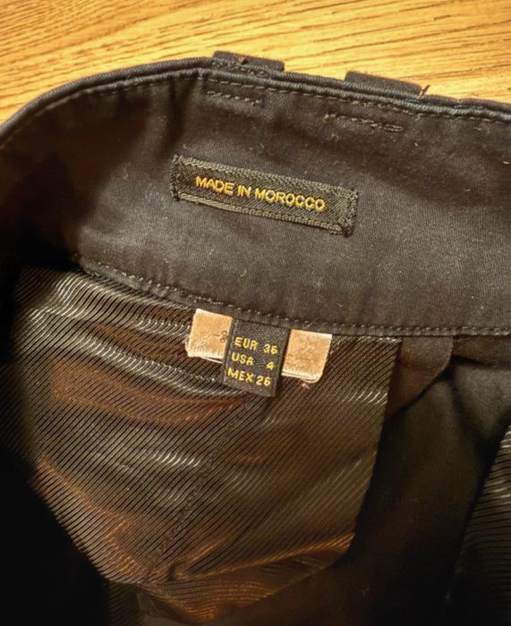 Czarne cygaretki S Massimo Dutti materialowe