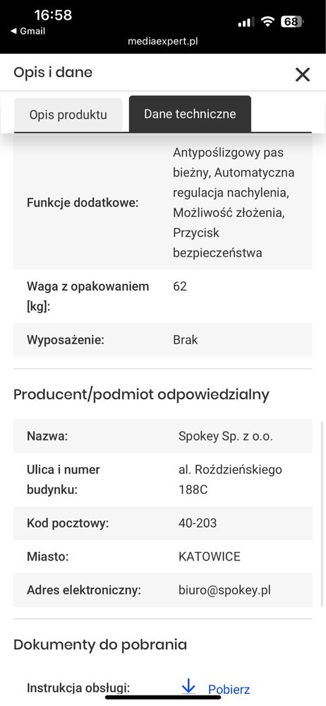 Bieznia SPOKEY trance 1490W