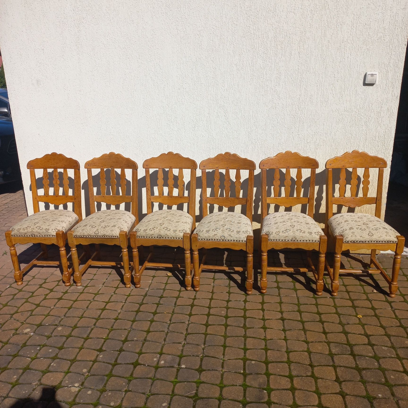 Komplet 6 drewnianych krzeseł sprężyny krzesło x 6