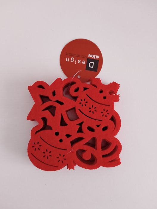 Podkładki filcowe czerwone świąteczne