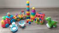 Zestaw Fisher price ciuchcia, domek, dinozaur