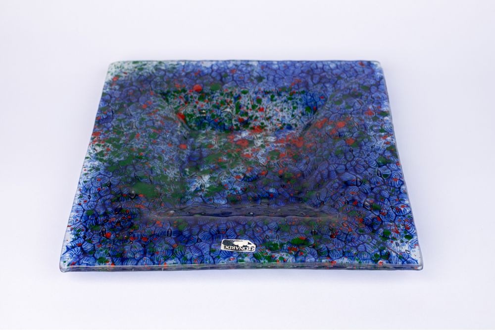 Leonardo talerz kolekcjonerski szkło kolorowe patera vintage