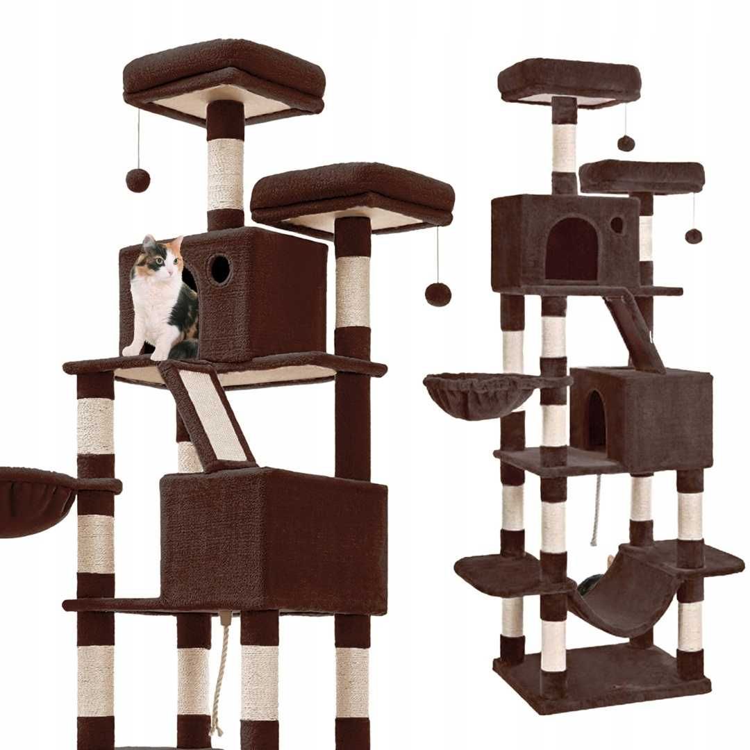 Drapak dla kota wysoki wieża legowisko cztery kolory 60 x 50 x 206 cm