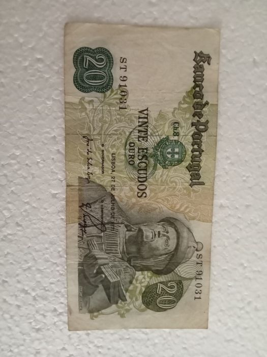 Vendo notas de vinte escudos de Garcia de Orta