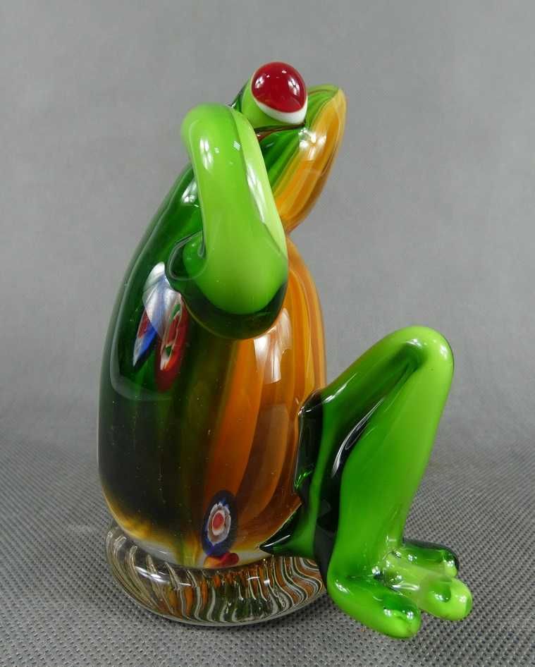 Figura ŻABA szkło MURANO figurka żabka FROG siedząca