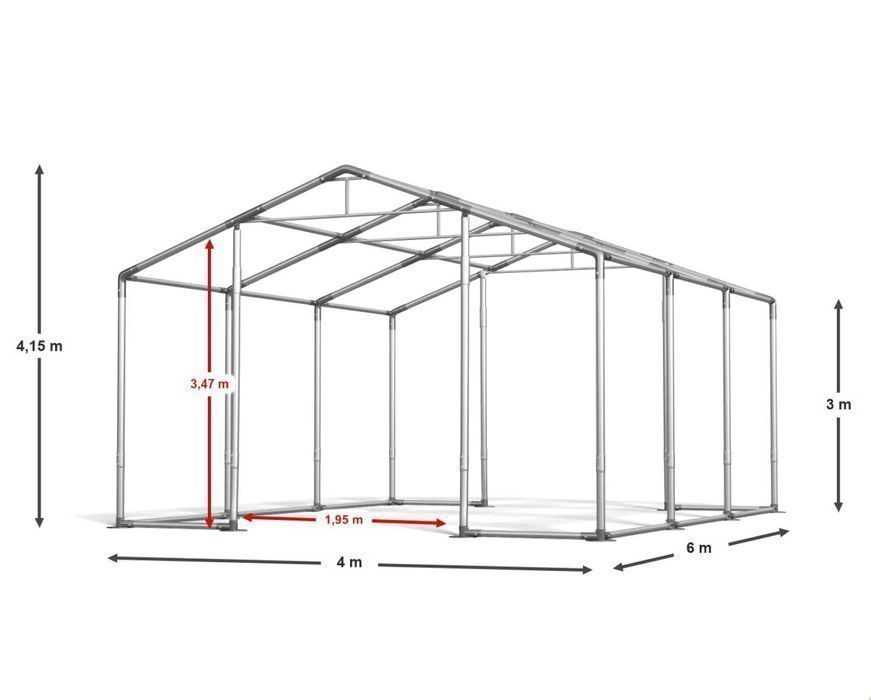 4x6x3m Namiot Magazynowy całoroczny Hala przemysłowa nowy namiot WSD