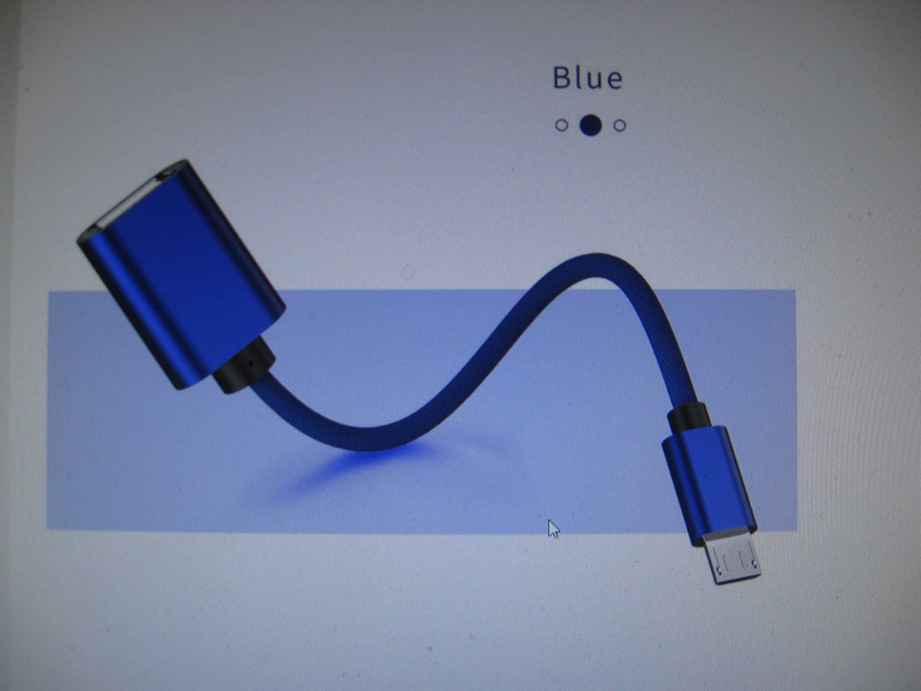 Адаптер USB 2,0 кабель, нейлоновая оплетка Micro USB Type C (новый)