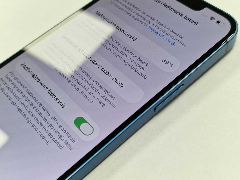 Iphone 13 256GB/ Blue/ Niebieski/ BAT 89%/ Grade A- + ładowarka
