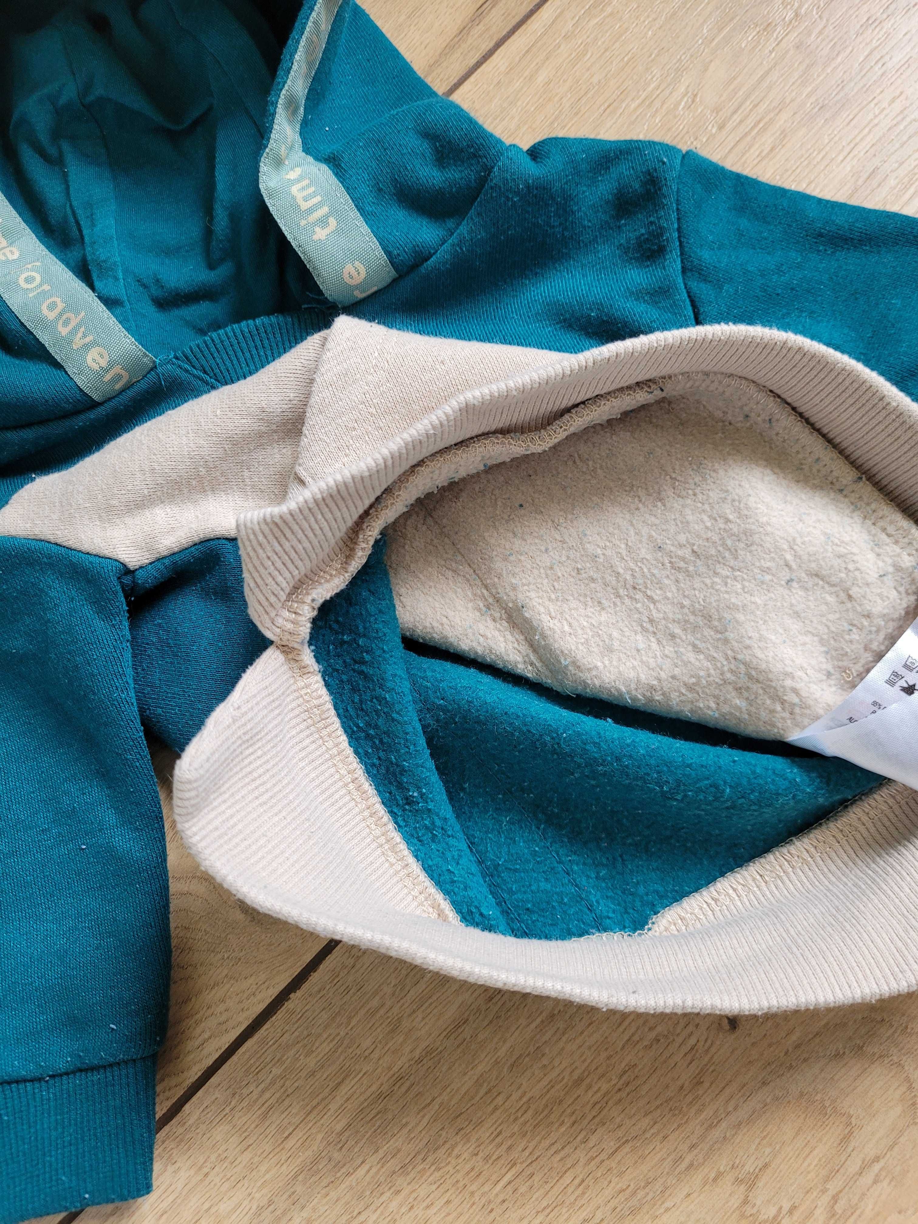 2 bluzy niemowlęce 68 3-6 chłopięce turkus meszek 2szt