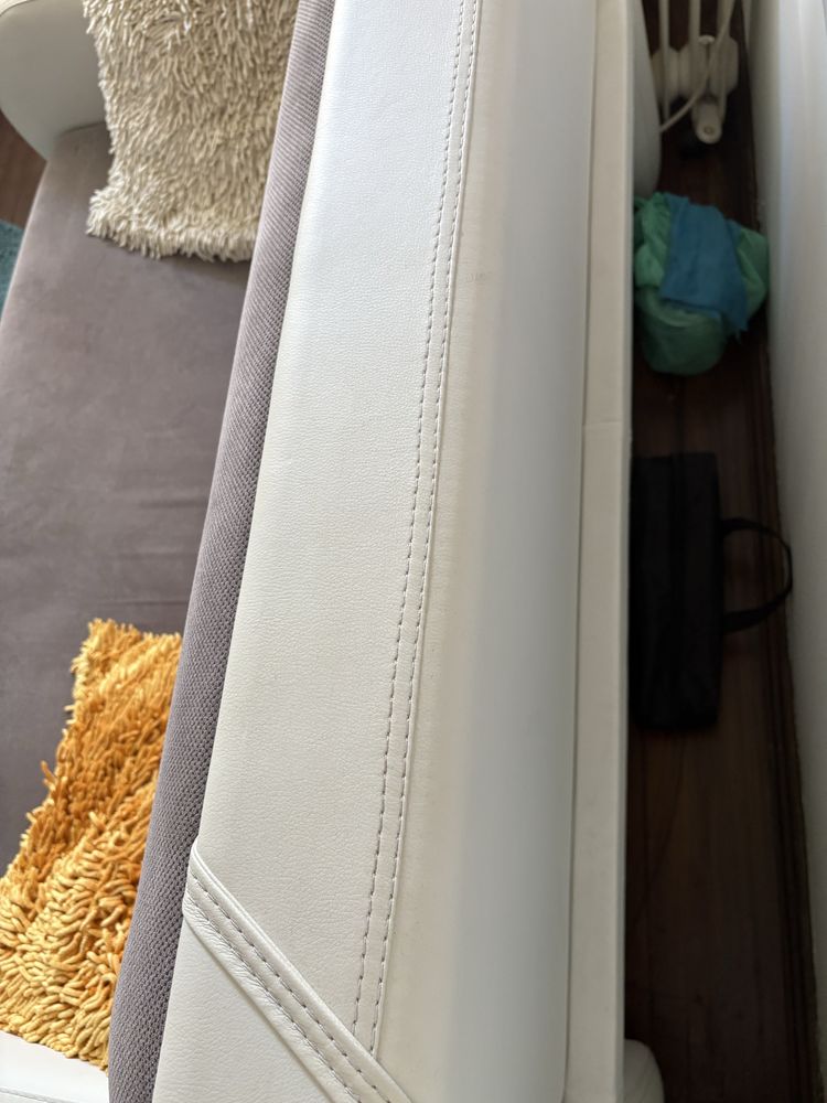 Kanapa sofa  biala skóra