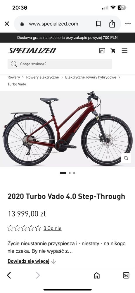 Specialized Turbo Vado 4.0 Step-Through tylko 3588 km Piękny dokumenty