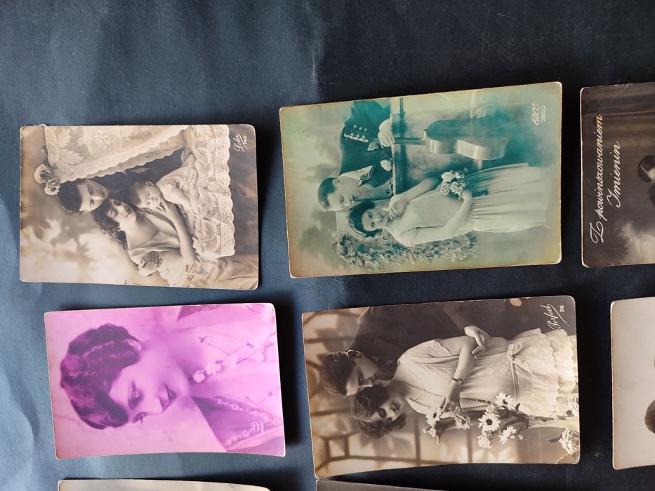 Przedwojenne pocztówki lata '20 '30 zestaw zestaw 9 sztuk z obiegu