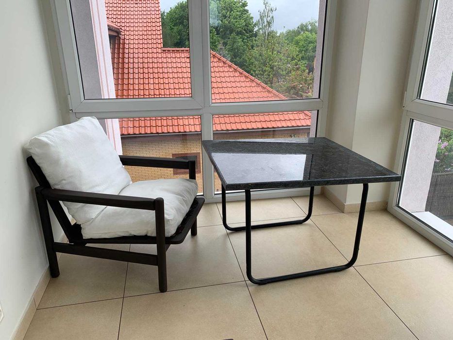 Стол с гранитной столешницей - на террасу, кресла - 2шт