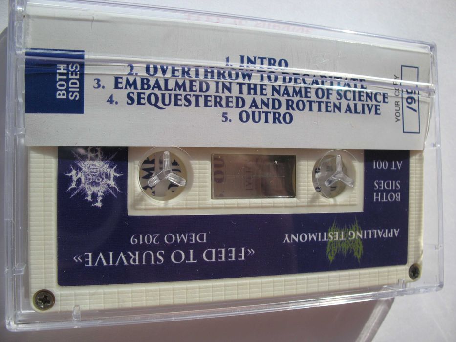 APPALING TESTIMONY demo 2019 WHITE version UKR дезметал на кассете MC*