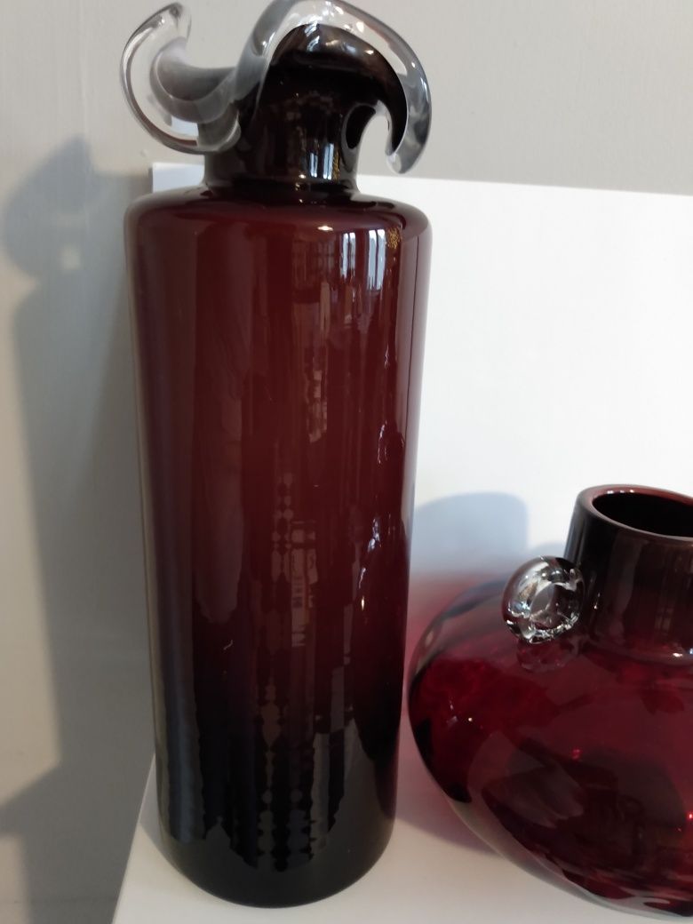 Tarnowiec Słuczan-Orkusz duży wazon z falbanką bordo
