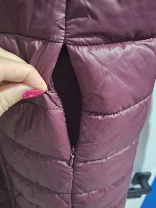 Pikowany płaszcz z kapturem, NOWY ! Rozm.38