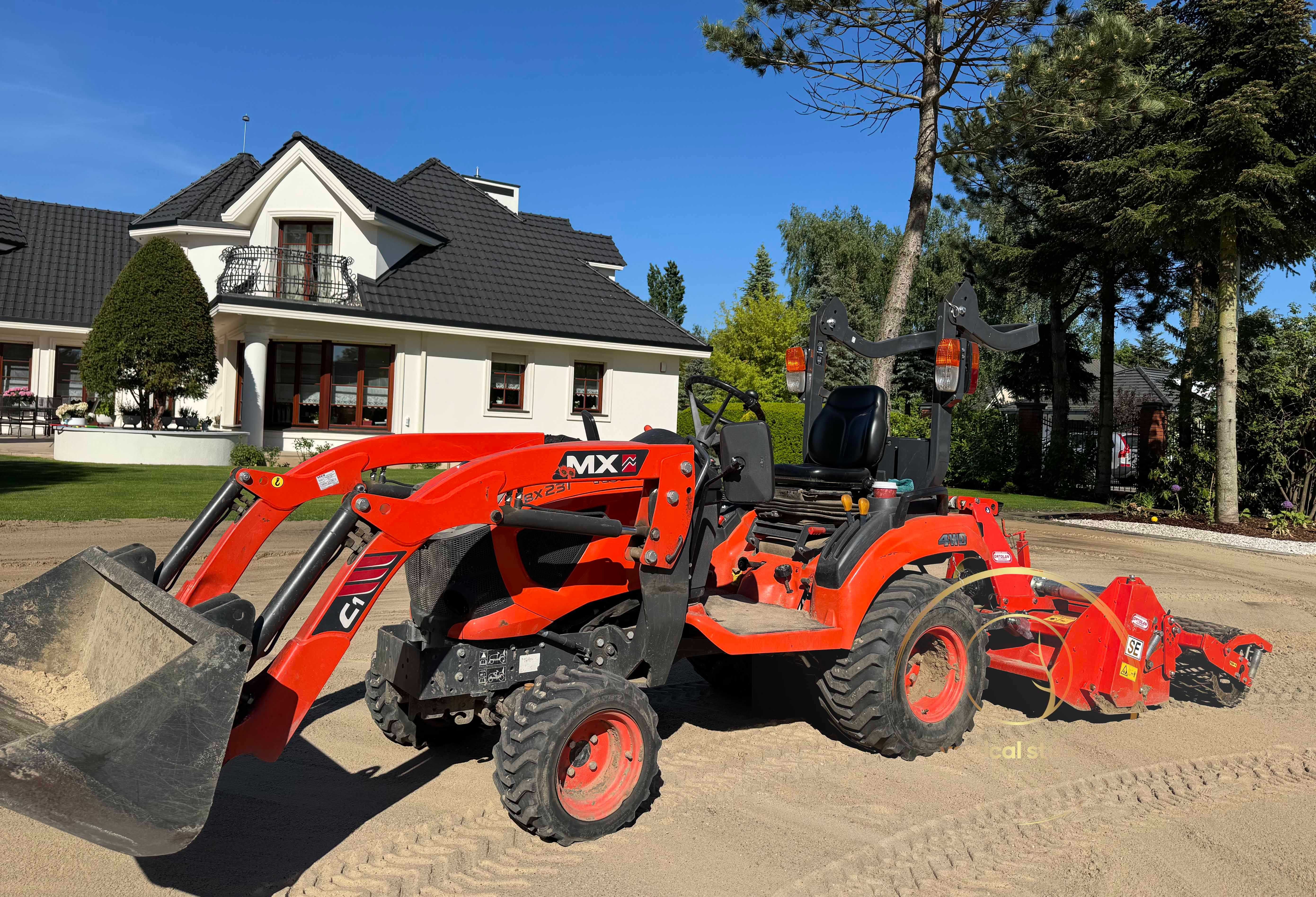 Mini traktor, glebogryzarka separacyjna, ładowacz, minikoparka