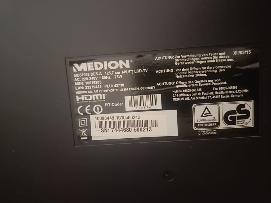 Продам телевізор MEDION 49,5 дюймів