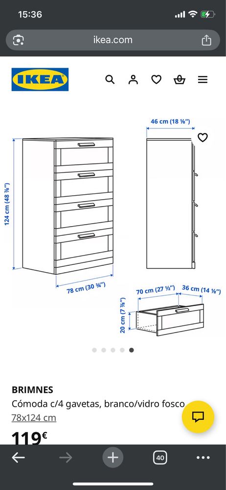 Cómoda com 4 gavetas - IKEA