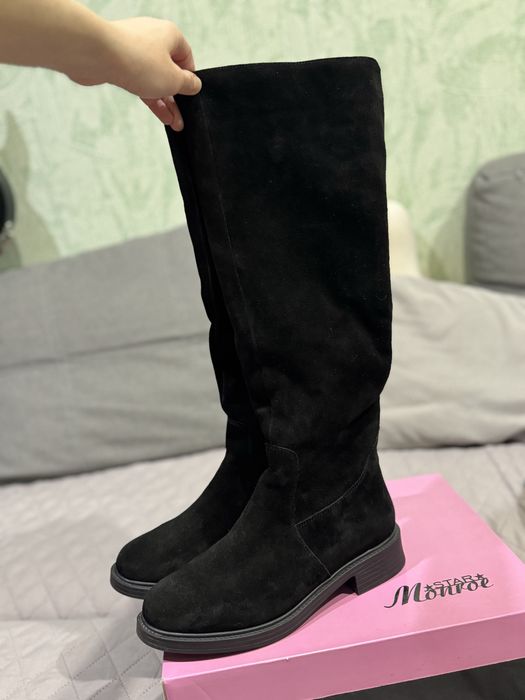 Жіночі чоботи, 38р, натуральна замша