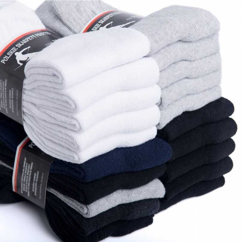 60 x par SKARPETY męskie FROTTE termo białe czarne szare 43-46 Polskie