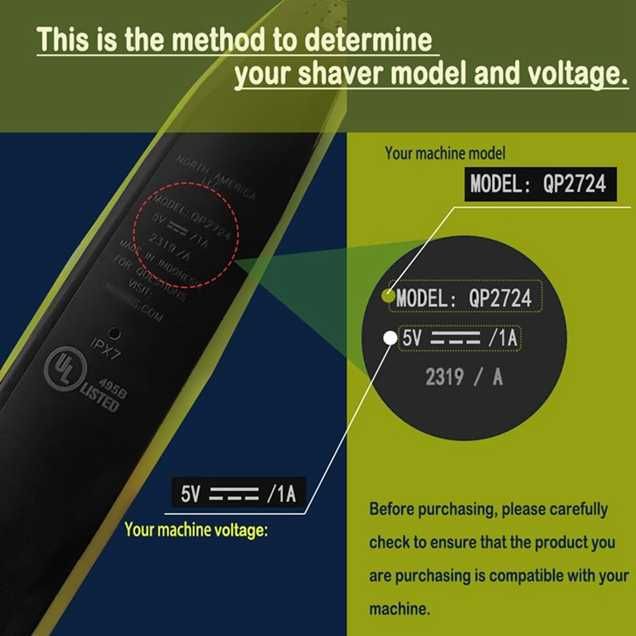 Адаптер для заряджання Philips з USB type C на 15v, 8v, 5v, 4.3v