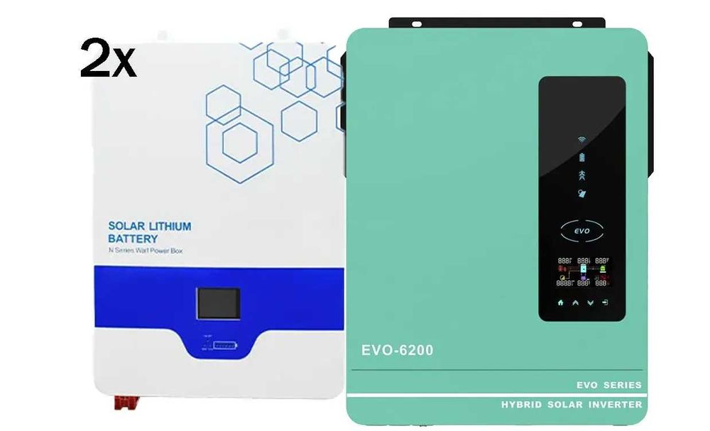 ‼️ Комплект ДБЖ 10kW інв 6,2кВт + батарея 10,2кВт/г Резервне живлення