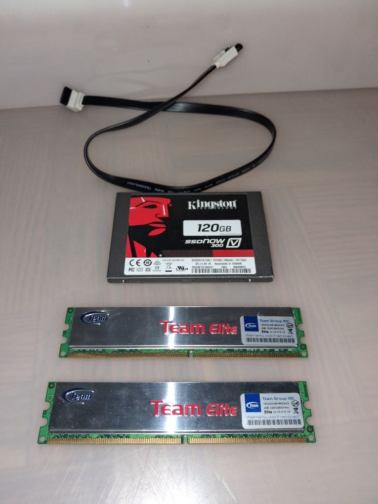 2 x Team Elite 2GB + Kingston 120GB SSD Now V300