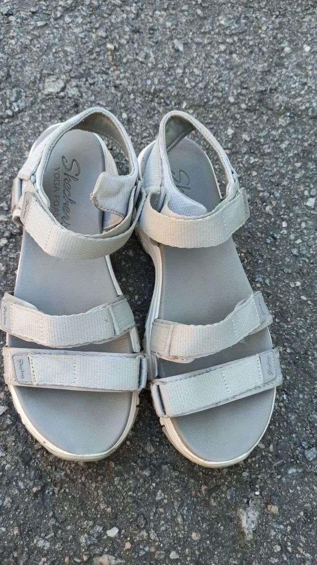 Жіночі сандалії skechers/ оригінальні сандалії сірого кольору