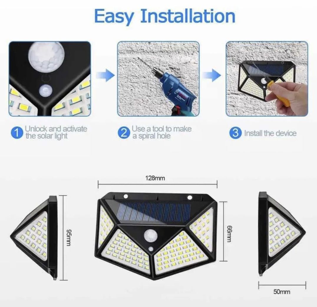 Luz led solar exterior