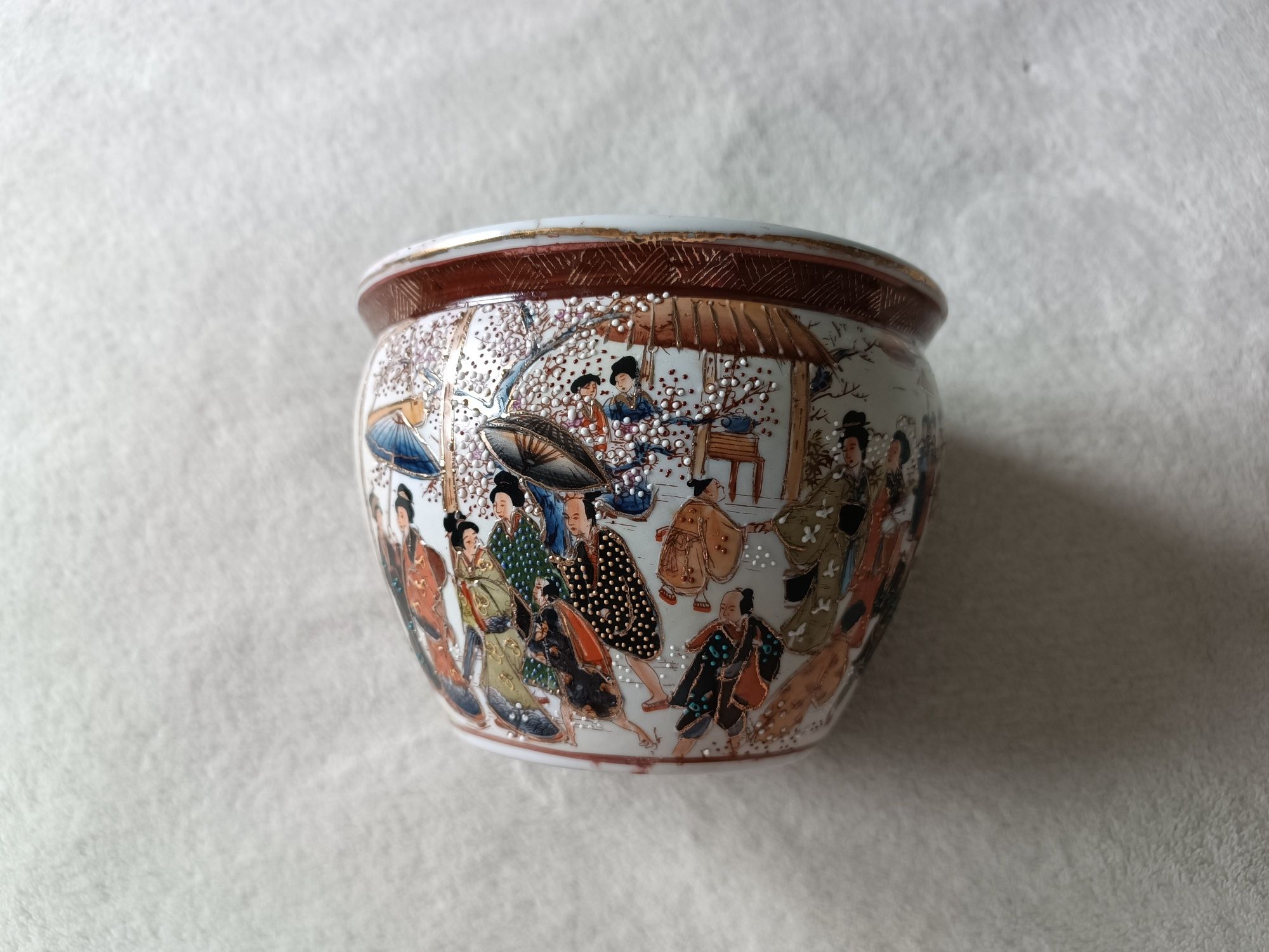 Chińska doniczka osłonka ceramiczna orientalna
