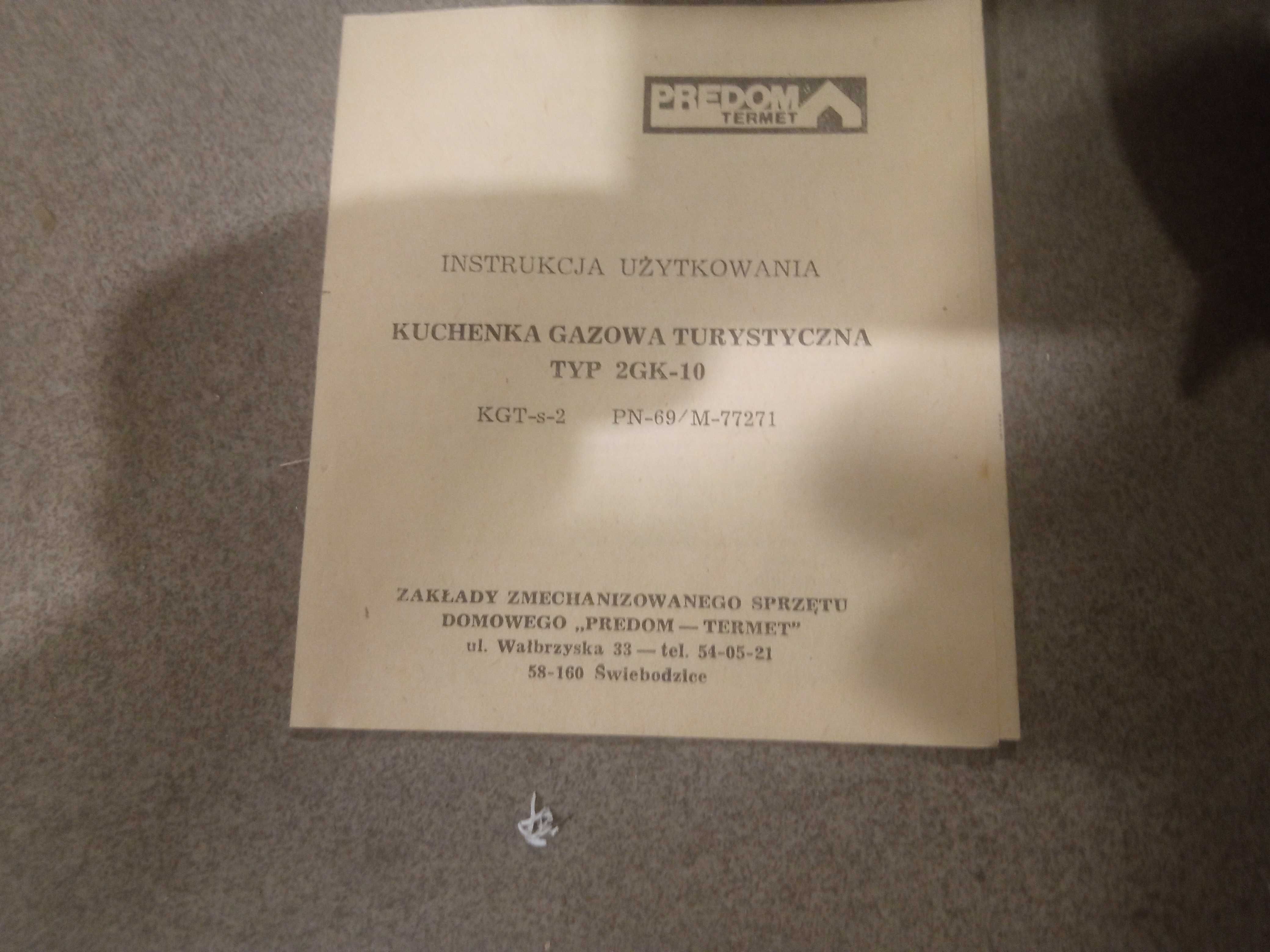 Kuchenka gazowa turystyczna składana nowa PRLrok.prod. wrzesień 1985r