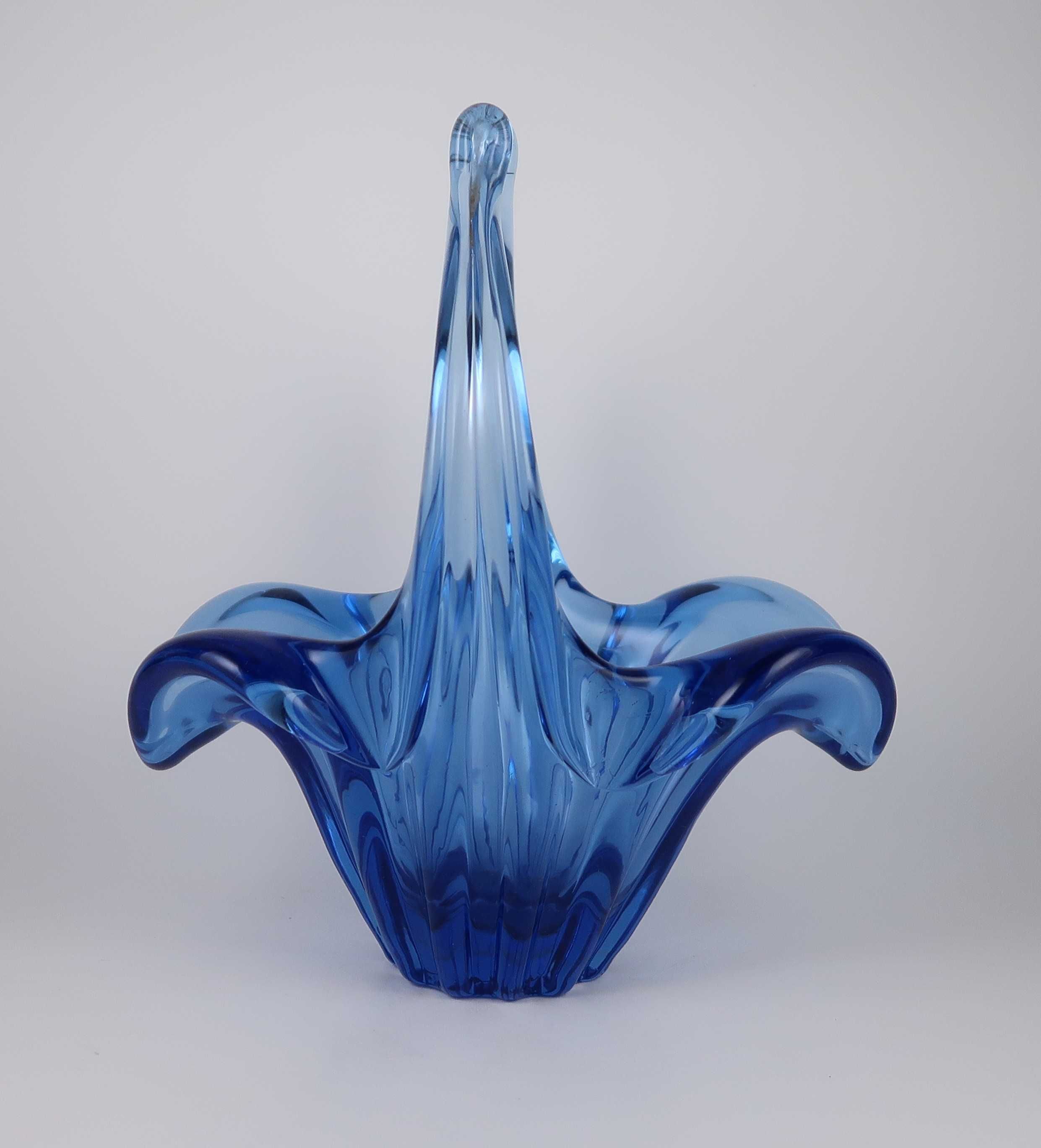 Cesta Centro de Mesa em vidro Murano azul