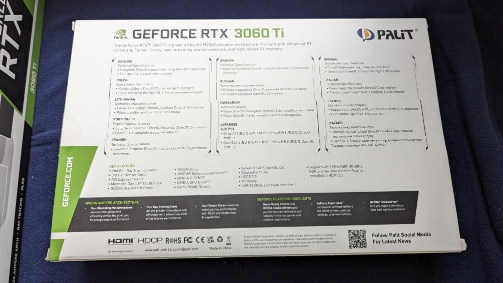 Geforce rtx 3060ti palit dual 8gb oc