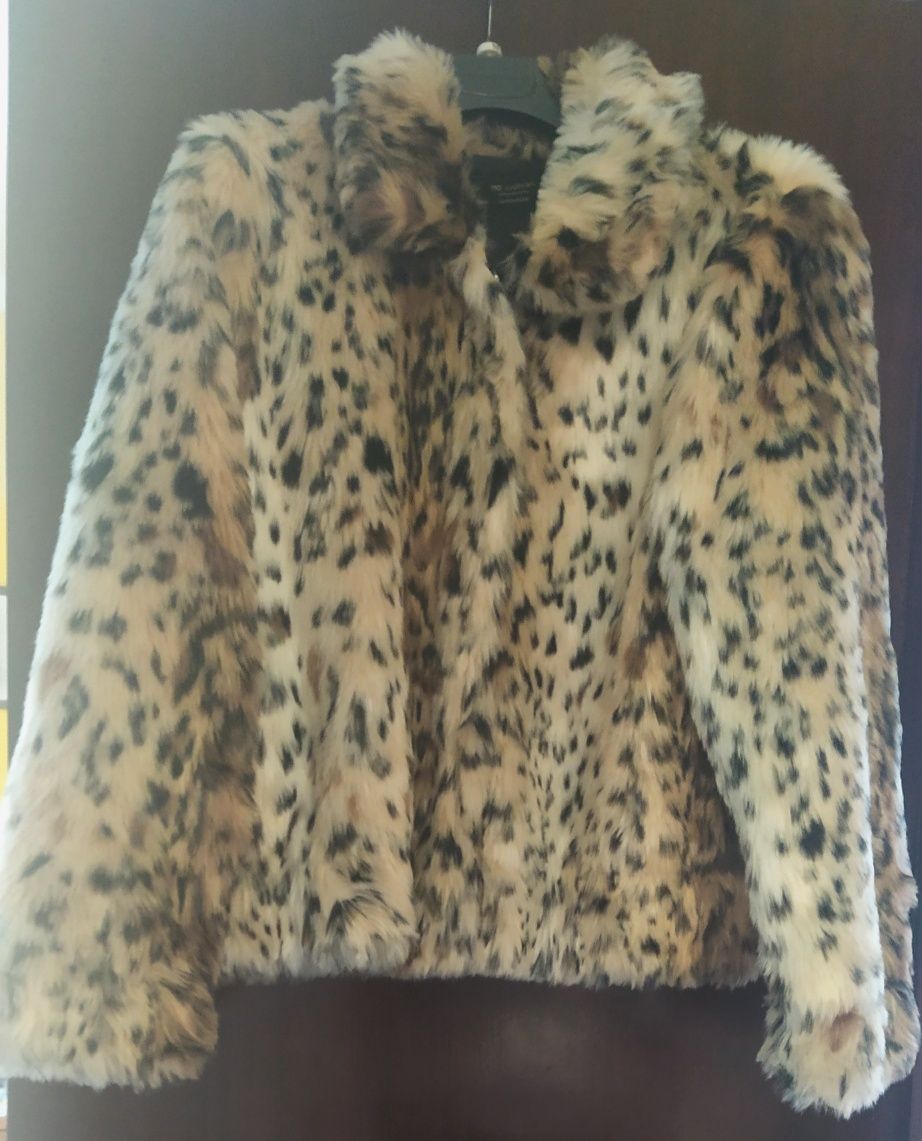 Casaco pêlo print animal